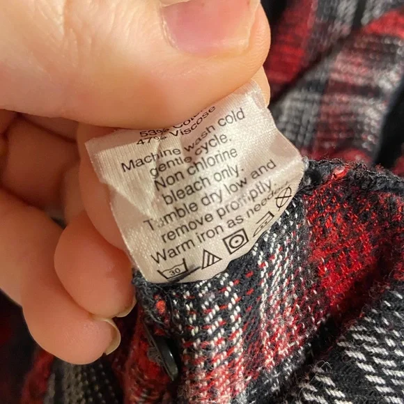 Madewell Courier Red Black Rollins Plaid Button Down Shirt Dress Mini Small - Picture 11 of 11